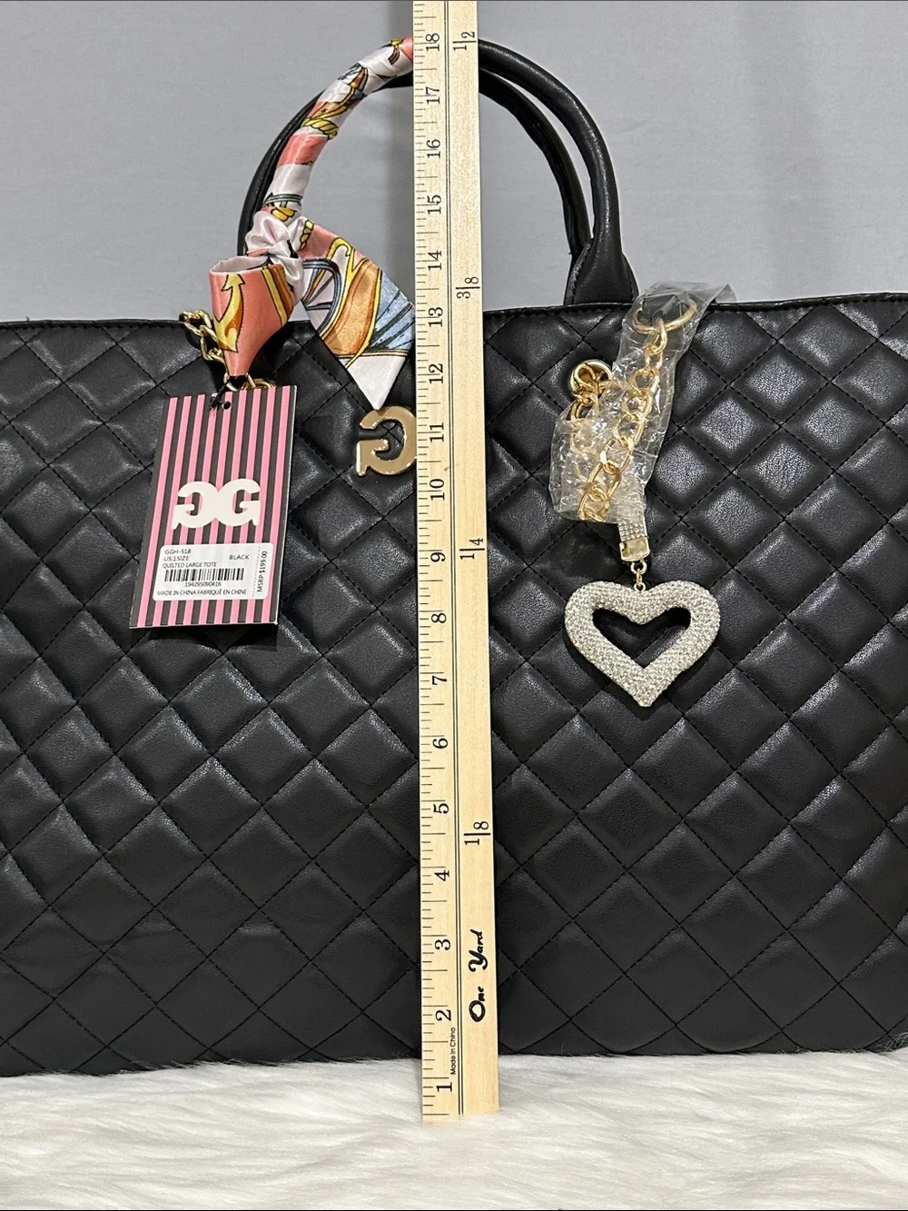 Gilda Paris Black Large Quilted Tote bag NWT’S